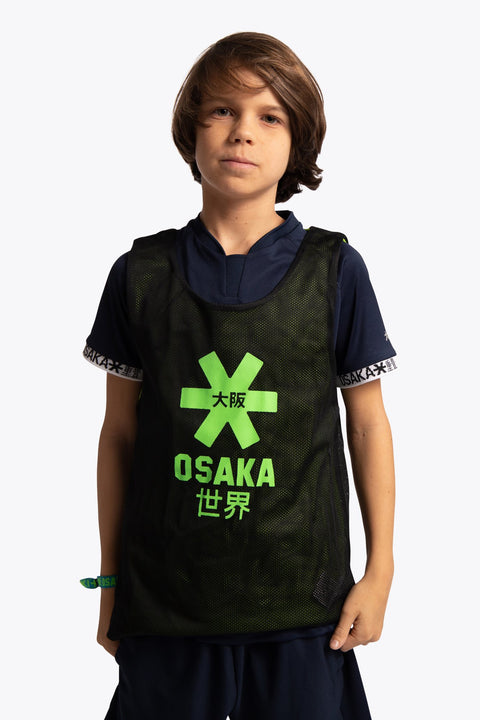 Osaka field hockey junior Kids Reversible Training Bib Front Logo - Black / Green